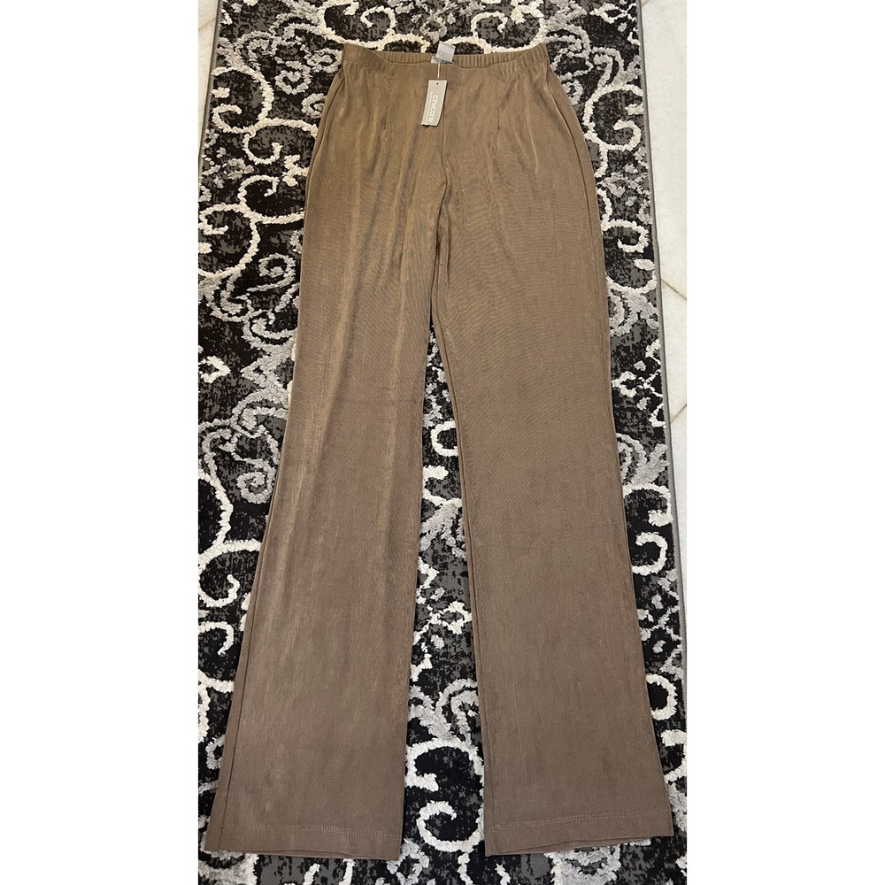Chico's Travelers No Tummy Pants Tan Brown Size 0T US 4 Tall Straight Leg NEW